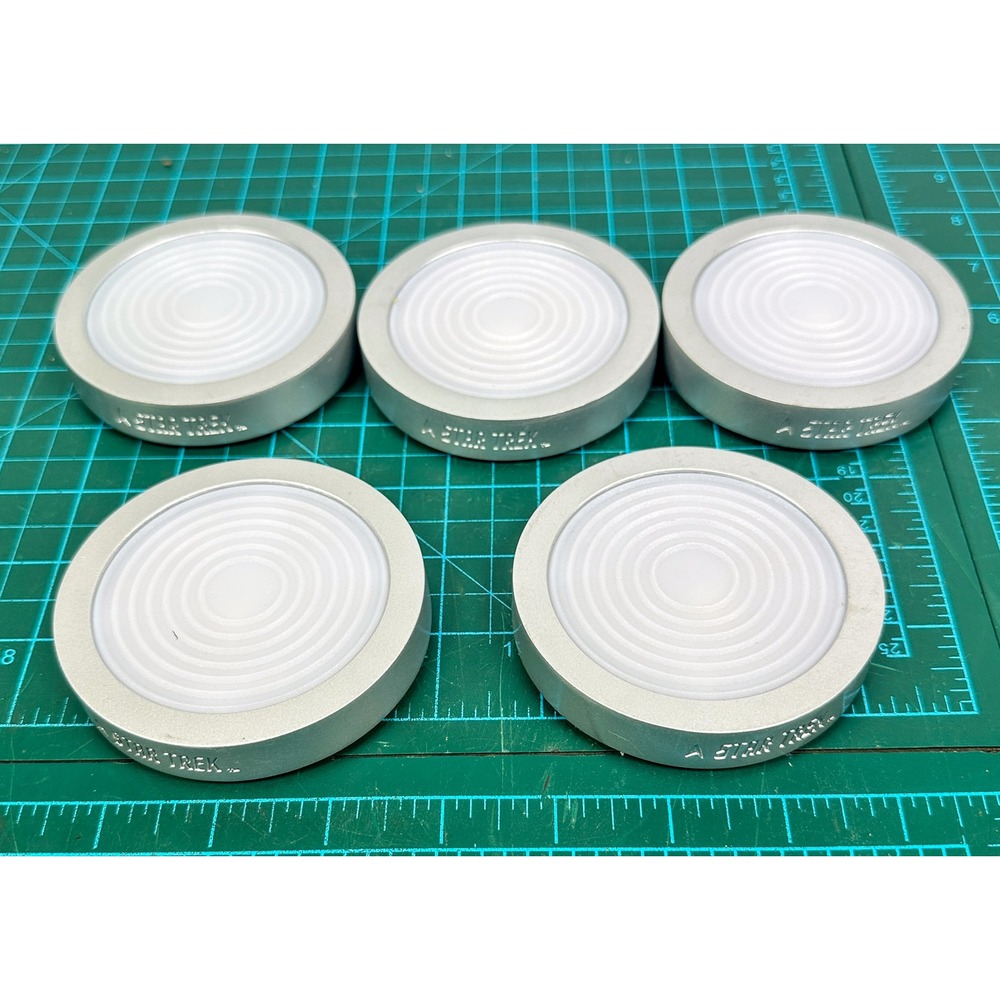 5 Star Trek Transporter coasters New batteries TESTED 1 missing battery door
